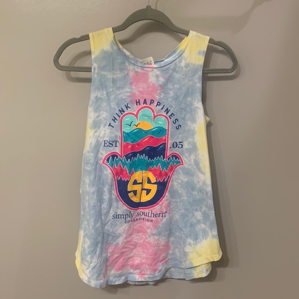 simply southern multi colored tank top